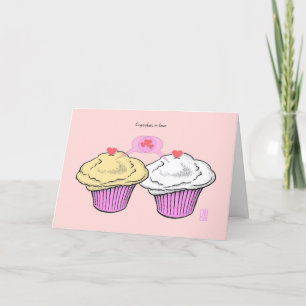 Muffinsar i Kärlek CustillaVanillaPinkPink Valenti Kort