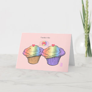 Muffinsar i Kärlek RainbowRainbow Valentine Kort