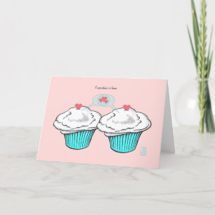 Muffinsar i Kärlek VanillaVanillaBlueBlue Valentin Kort