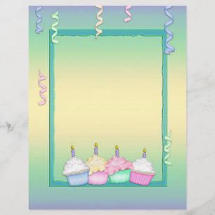 Muffinsar med flera färgaders födelsedag Letterhea