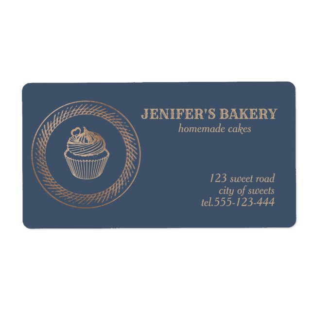 muffinsar och behandlingar av ro guld Homemade-för Fraktsedel (Framsidan)