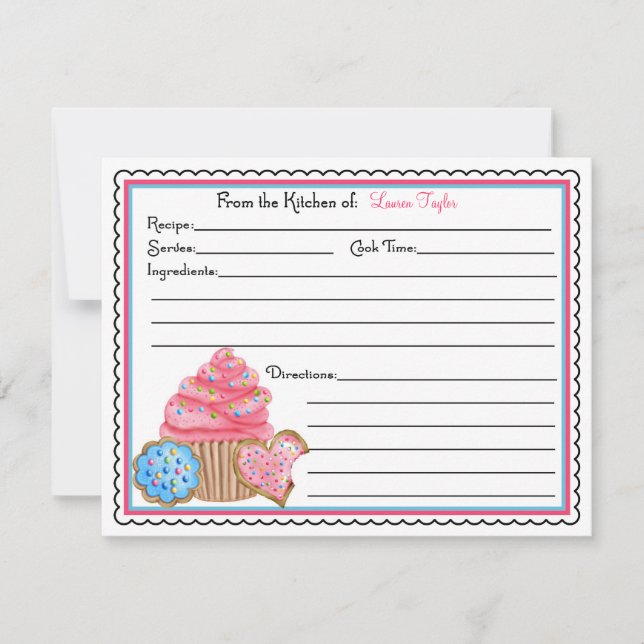 Muffinsar och cookies som gör att recensionskort f (Framsida)