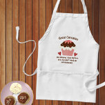 Muffinsar och Hearts Humor Apron Förkläde<br><div class="desc">Att packa på med en stor bild av den vita kakan accentuerad med hjärtan och textkänslan: "Underbara muffinsar är billigare än terapi och du behöver inte en möte." Du kan redigera texten om du vill.</div>