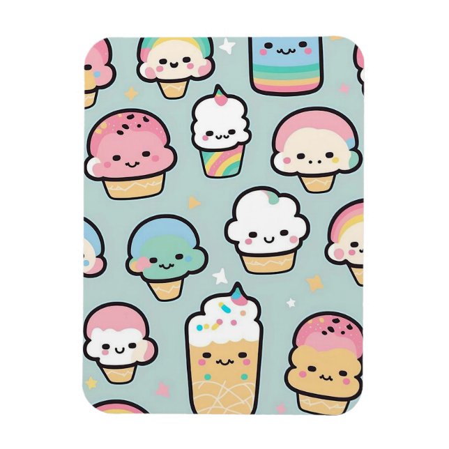 Muffinsar och iskräm magnet (Vertikal)