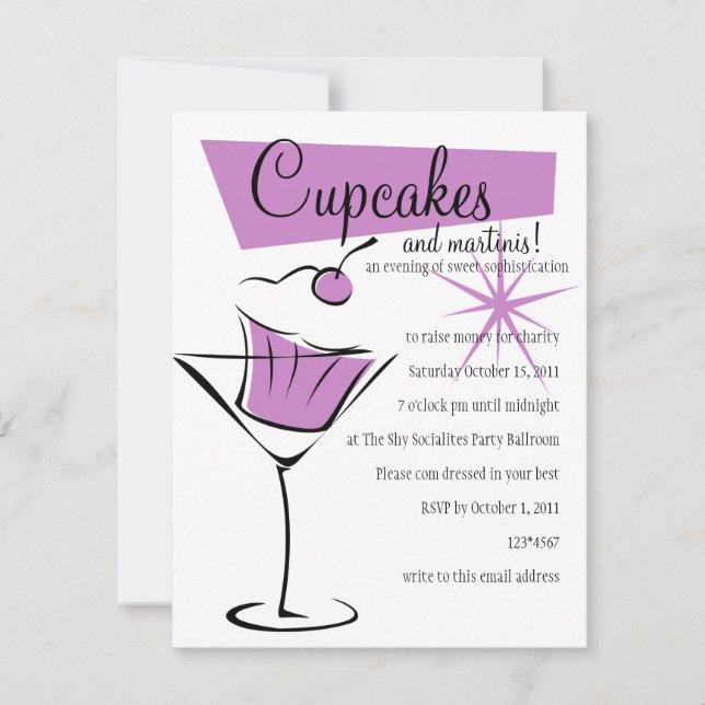 Muffinsar och Martinis! Inbjudningar (Framsida)