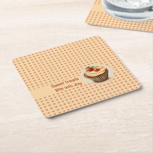 Muffinsar och punkter underlägg papper kvadrat (Vinklad)