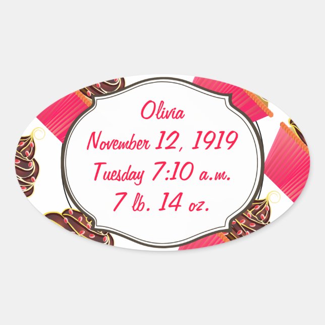 Muffinsar Ovalt Klistermärke (Framsida)