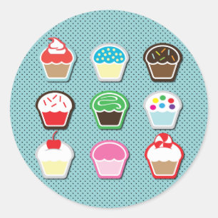 Muffinsar! Runt Klistermärke