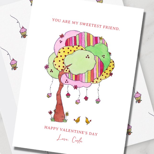 Muffinsar Sweet Friend Valentine-Helgdag Card Julkort (Skapare uppladdad)
