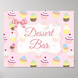 Muffinsarna Dessert Pub Sign Rosa Cute Poster