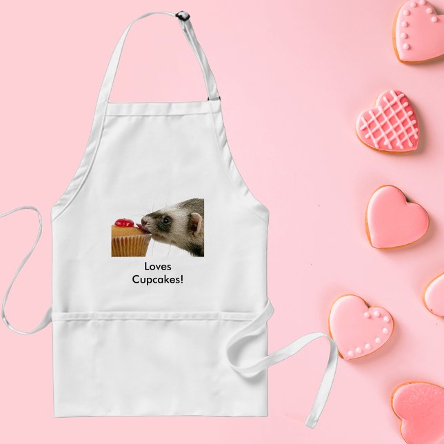 Muffinsarna Ferrets Kärlek Förkläde (Ferrets Love Cupcakes Adult Apron)