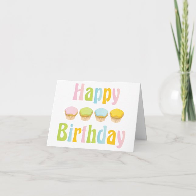 Muffinsarna grattis på födelsedagen kort (Framsida)