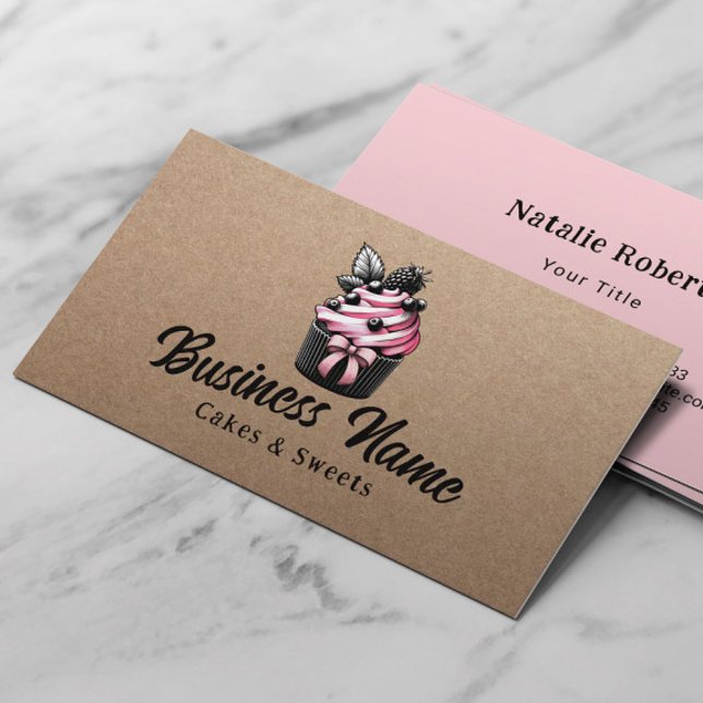 Muffinsarna Rustic Kraft Bakery Visitkort (Skapare uppladdad)