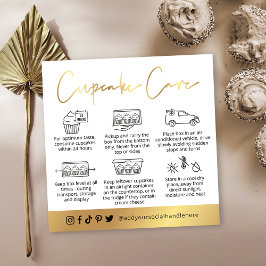 Muffinss Care Guide White & Guld Logotyp Bakery Fyrkantigt Visitkort