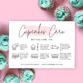 Muffinss Care Instructions  Rosa Watercolor Visitkort