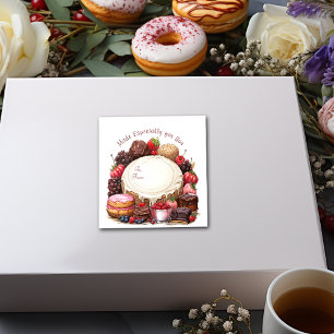 Muffinss Donuts Brownies Candy Fyrkantigt Klistermärke