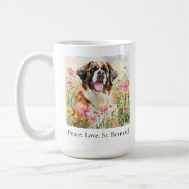 Mug (11 oz) – Peace. Love. Saint Bernard Kaffemugg