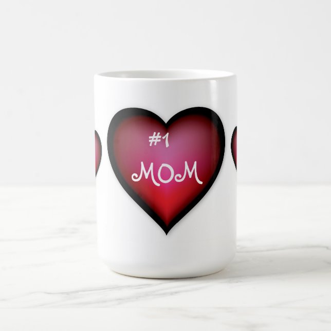 Mug/#1 Mamma med Hjärtan Kaffemugg (Center)