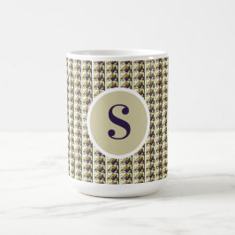 Mug à café latte monogrammé en vitrail personnalis kaffemugg