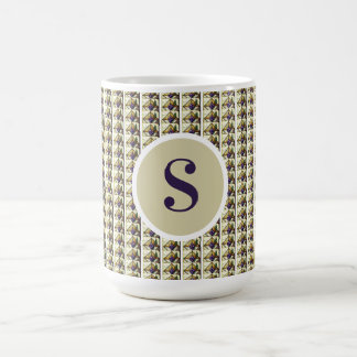 Mug à café latte monogrammé en vitrail personnalis kaffemugg