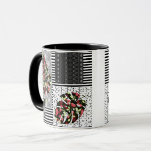 Mug abstrakt lapptäcke lappteknik retro vintag mugg