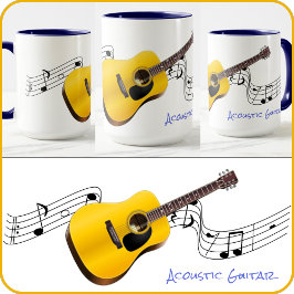 MUG - Akustisk gitarrdesign - Flera stilar/storlek Mugg