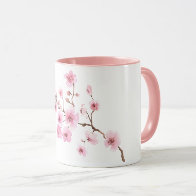 Mug aquarelle Fleurs de Cerisiers Mugg (Framsida höger)