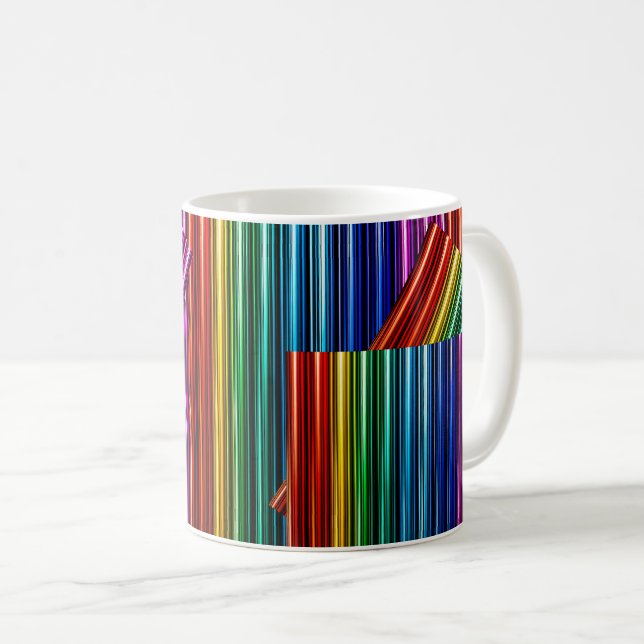 Mug au design stylisé couleurs arc en ciel. kaffemugg (Framsida höger)