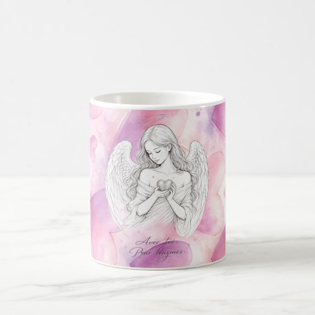 Mug avec ange et cœur – Cadeau amour éternel Kaffemugg (Center)