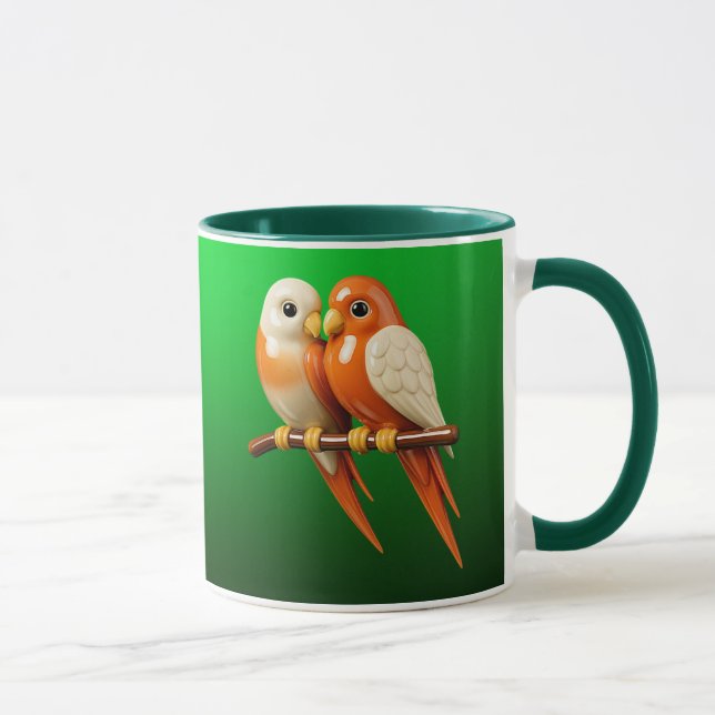 Mug avec couple d'oiseaux. mugg (Höger)