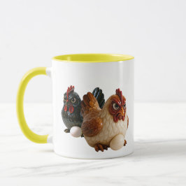 Mug avec deux poules pas trop sympas. mugg