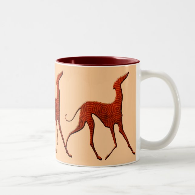 Mug Azawakh stylisé Två-Tonad Mugg (Höger)