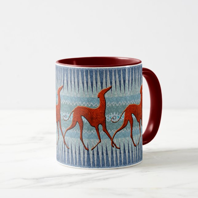 Mug Azawakhs stylisés Bleu Mugg (Framsida höger)