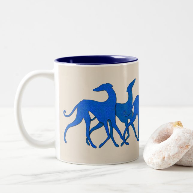 Mug Azawakhs stylisés Två-Tonad Mugg (Med munk)