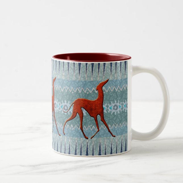 Mug Azawakhs stylisés Två-Tonad Mugg (Höger)