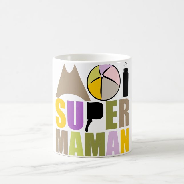 Mug blanc 325 ml Moi Super Maman - Logo Nature Kaffemugg (Center)