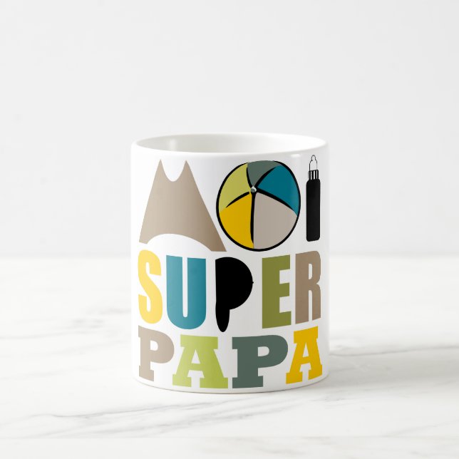 Mug blanc 325 ml Moi Super Papa - Logo Nature Kaffemugg (Center)