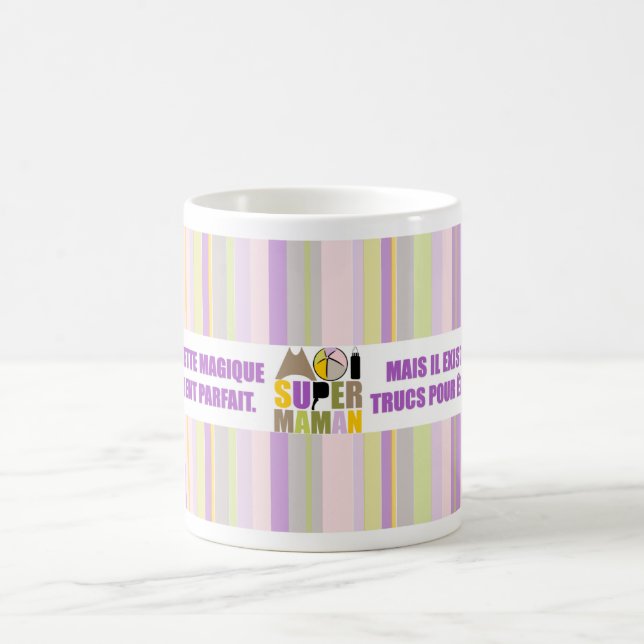 Mug blanc 325ml Moi Super Maman- Recette Magique 2 Kaffemugg (Center)