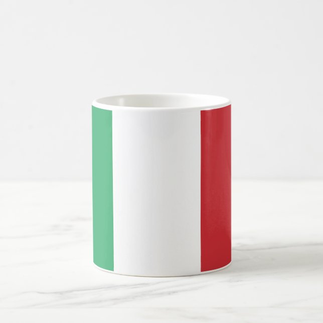 Mug blanc drapeau italien de face. kaffemugg (Center)