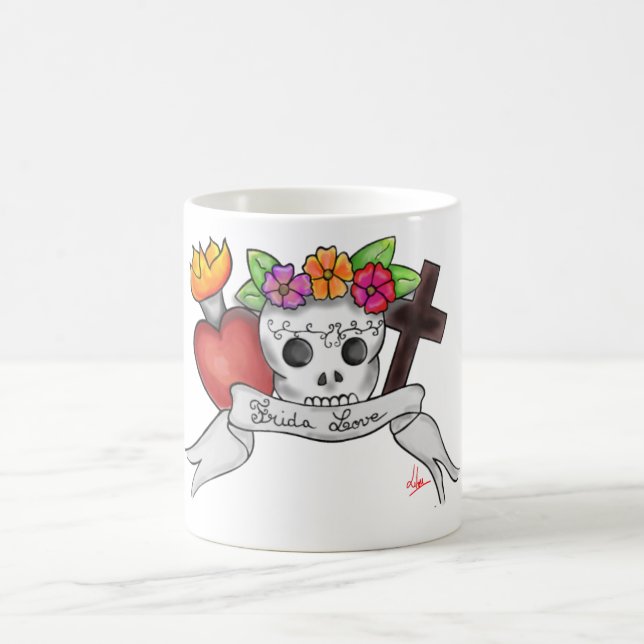 Mug blanc Frida Love Kaffemugg (Center)