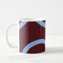 Mug – Blue Lines on Burgundy Kaffemugg