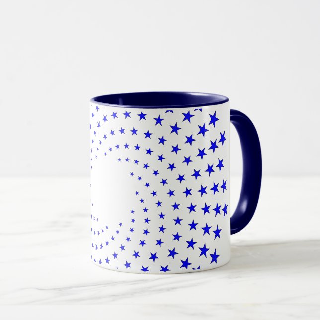 Mug - Blue Star Swirls Mugg (Framsida höger)