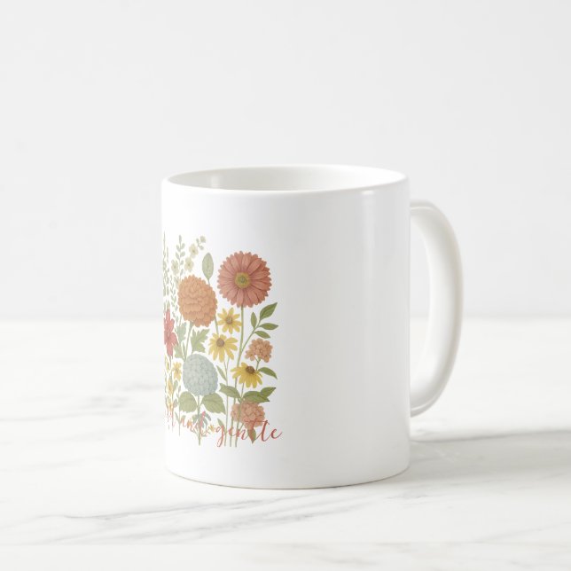 Mug bohème floral "Wild and Gentle" Inspirant Kaffemugg (Framsida höger)