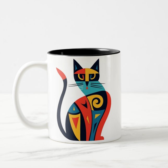 mug cat Två-Tonad mugg (Vänster)