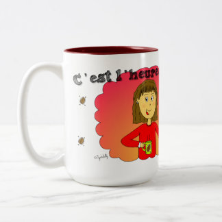 Mug "C'est l'heure du café !" Två-Tonad Mugg