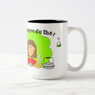 Mug "C'est l'heure du thé !" pour gaucher Två-Tonad Mugg