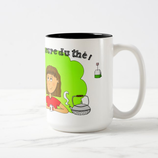 Mug "C'est l'heure du thé !" pour gaucher Två-Tonad Mugg (Höger)