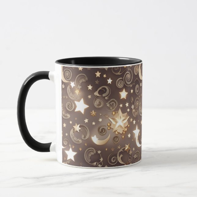 Mug - Champagne Gold Celestial Moon Mugg (Vänster)