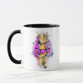 Mug chat couleurs lunettes de soleil mugg