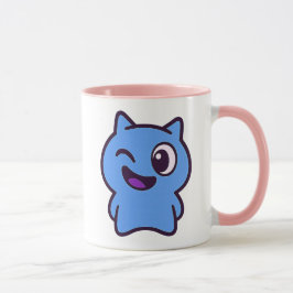 Mug chat sympa avec clin d'œil. mugg
